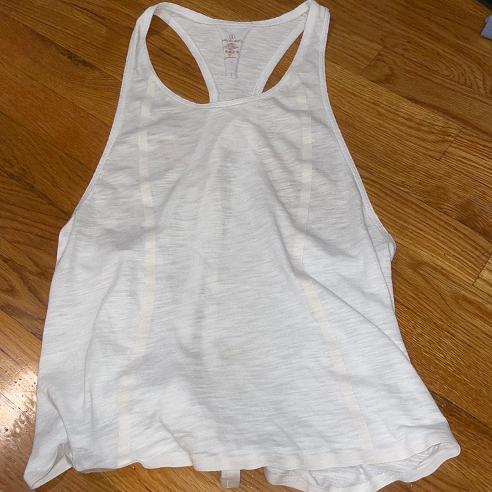 Open Back White Workout Tank